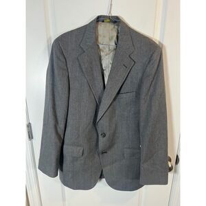 Racquet Wolf Brothers Mens Blazer Herringbone Gray 39R Vintage